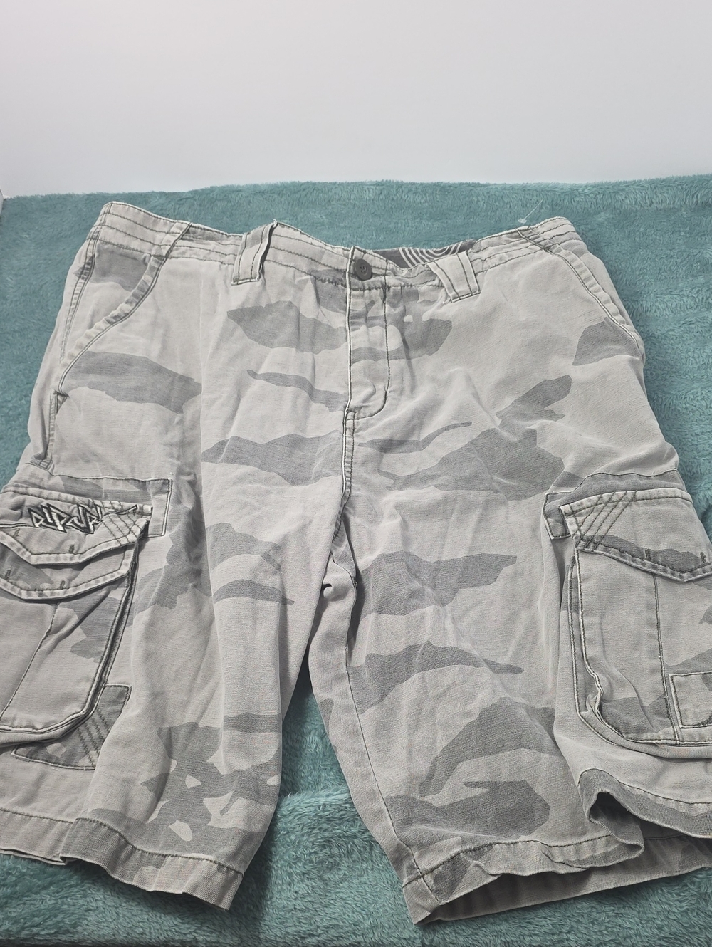 Y2k Rip Curl Gray and Red Waistband Shorts